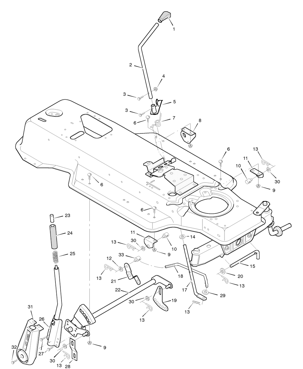 Mower Housing Suspension Diagram and Parts List for 42830B 1996 Briggs and Stratton Lawn Tractor